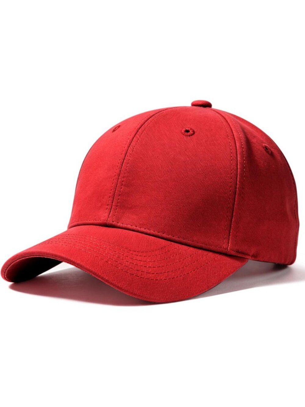 Unisex Red Adjustable Low Profile Base Ball Cap Vintage Hat for Daily Use